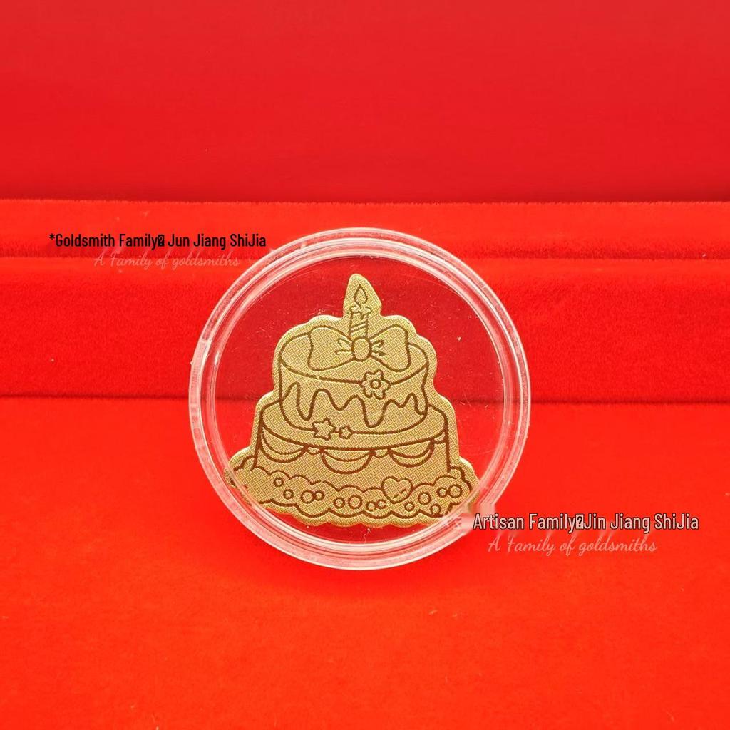 Shuibei 999 Fine Gold Phone Sticker 2mg: God of Wealth, Persimmon, Lucky Cat Amulet Souvenir Gift.