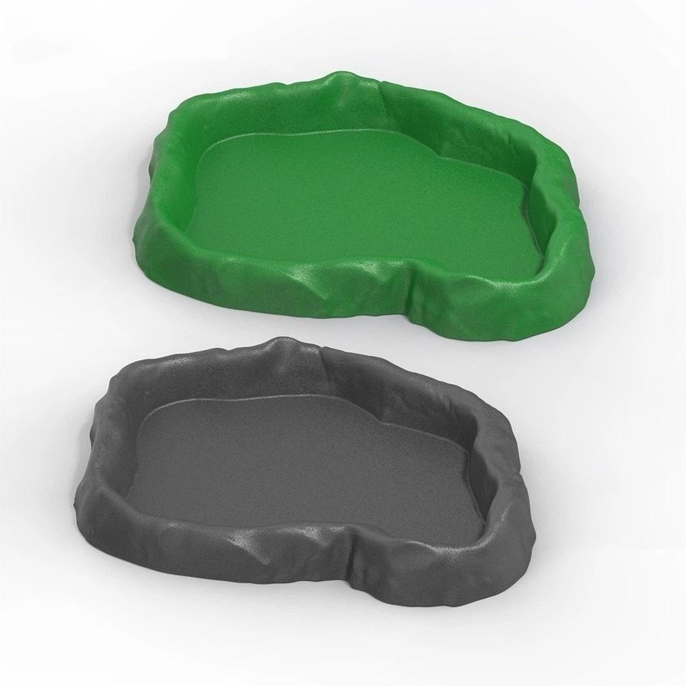 Stone Texture Reptile Feeder Bowl ABS Resin Feeding Bowl Dish New Water Dish Feeder Pet Crawler