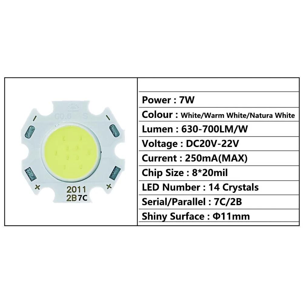 2PCS High Power LED COB Light Bulb 250mA 20MM 3W 5W 7W 10W LED Source Chip Light Lamp SpotLight Downlight Lamps DIY