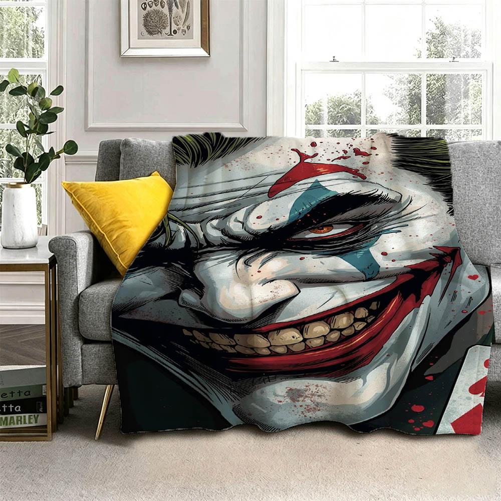 Superhero Laughing J-Joker Movie 3D Flannel Blanket Soft Throw Blanket Art For Home Decor Bedroom Bed Sofa Picnic Fans Gift