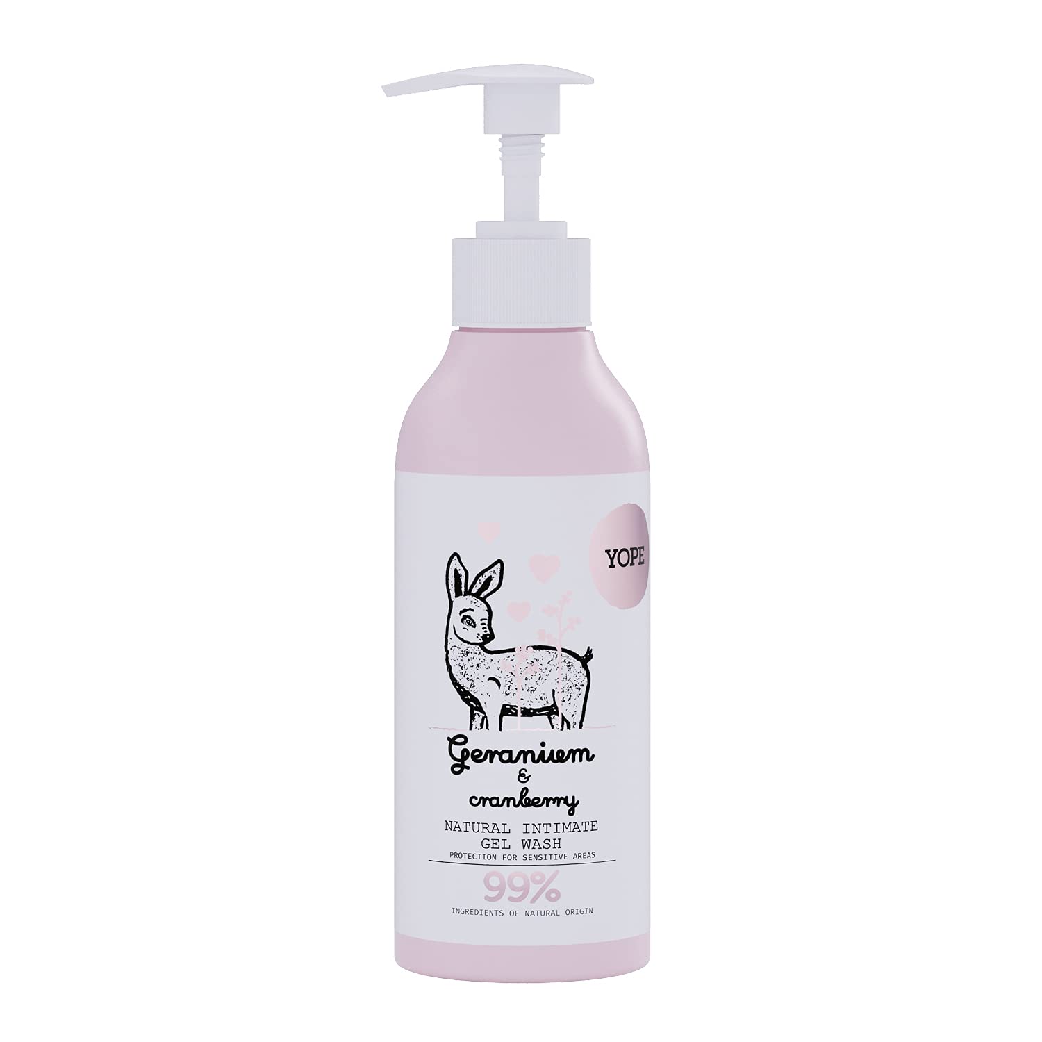 

YOPE Natural Delicate Soothing geranium and cranberry scent for Made with natural A feminine gel wash for delicate Wash, 300ml. irritation-free skin.