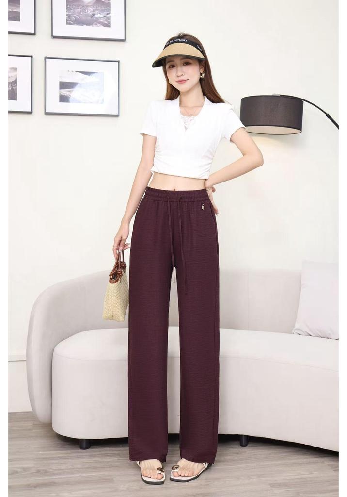 2026 Women's Summer Tencel Stretchy Straight-Leg Casual Pants for Middle-Aged Mothers