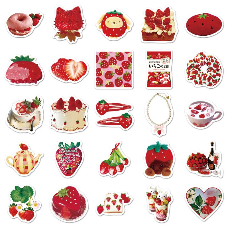 Cartoon Strawberry Stickers Diy Kid Toys Gift Decorative Decal For Scrapbook Laptop Luggage Bottle Waterproof