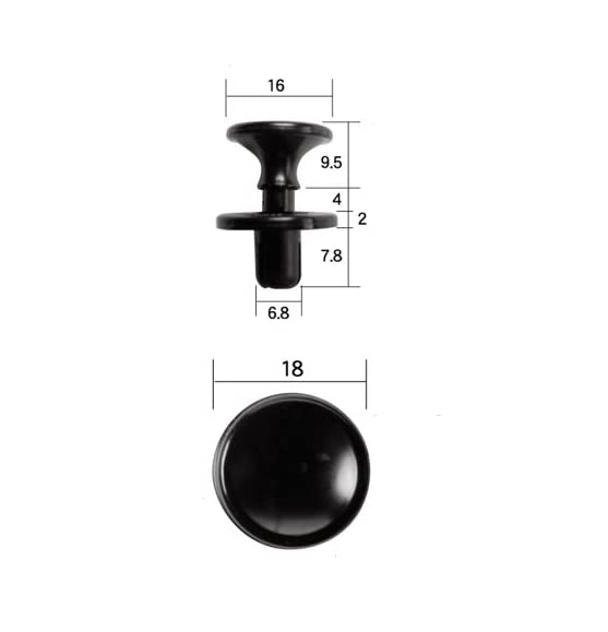 Boston Automotive Push 10 Pieces Per BC5260 (VOSTON) Rivets, Black, Pack,