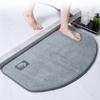 Luxurious Semi-Circular Memory Foam Bath Mat, Ultra Absorbent Bathroom Mat Anti-Slip Toilet Rug