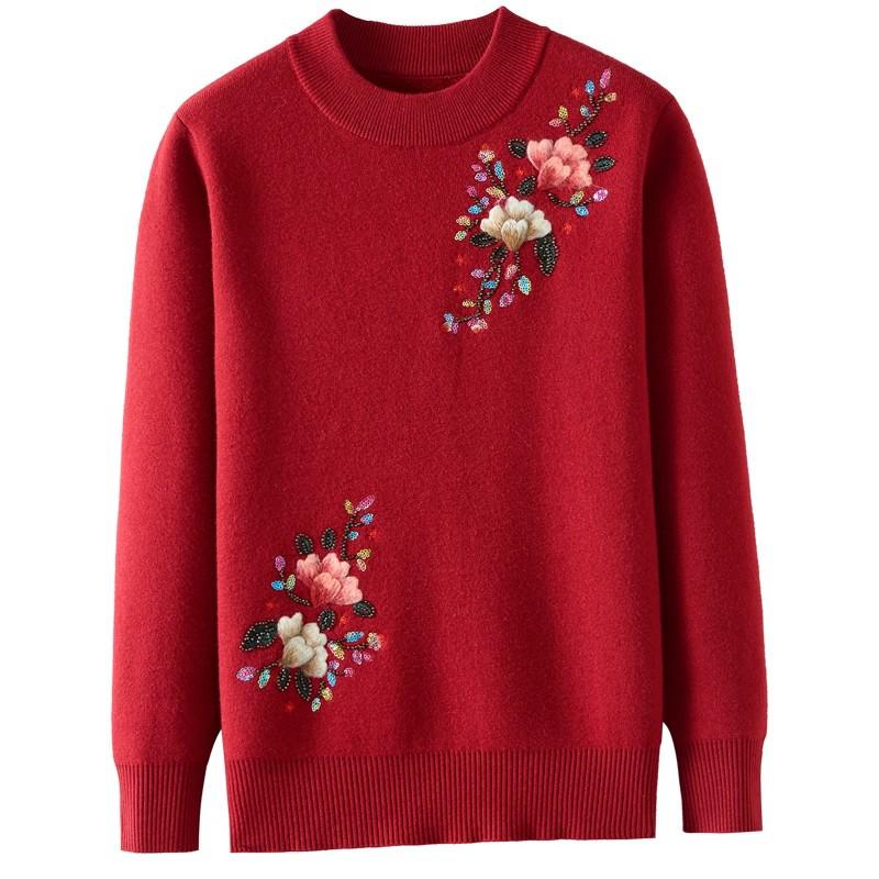 Mom's 2025 Winter Velvet Sweater: Stylish, Thick, and Warm for Middle-Aged & Elderly Women
