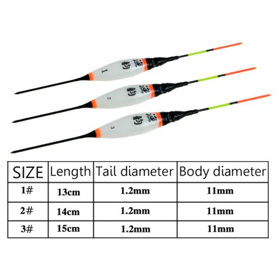 3Pcs Luminous LED Light Electronic Vertical Night Fishing Float Bobber Buoy