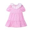 FRILL COLLAR PRINTED DRESS PINK