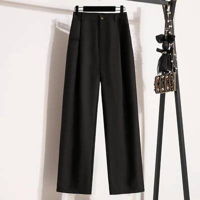 Women's Solid Color Suit Women's Drapey High Waist Slim Casual Straight Leg Wide Leg Pants