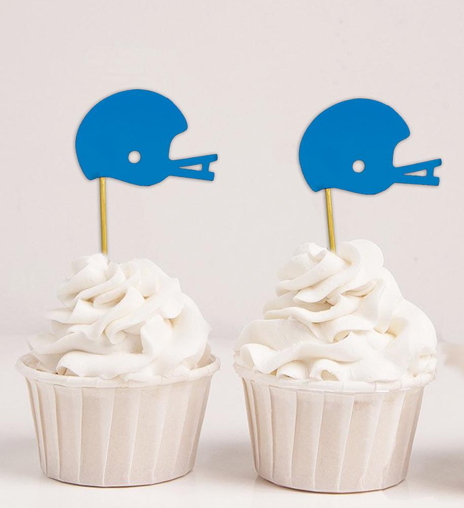 Darling Souvenir| Baseball Helmet Cupcake Toppers| Wedding - Birthday Party Dessert Decorations - Pack Of