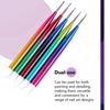5Pcs Dual Heads Gradient Dotting Pen Brush with Silicone Rhinestones Gem Picker Crystal Picking Manicure Nail Art Tools