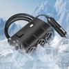3-in-1 Zigarettenanzünder-Steckdosenverteiler für Autos 12-24V 2 USB Auto-Ladegerät Verteiler Verlängerer LED Blaulicht-Anzeige Autozubehör