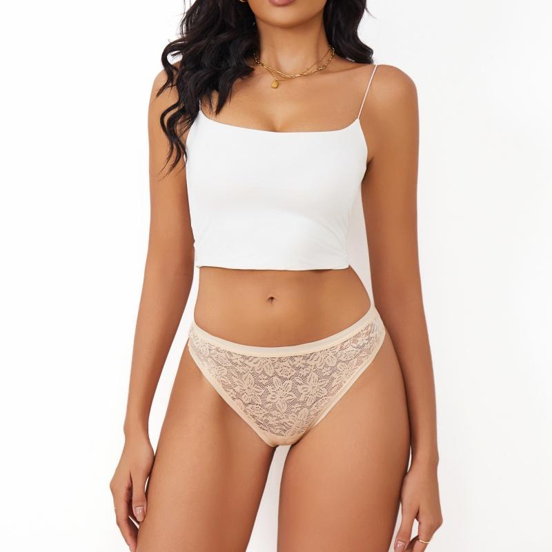 3Pcs/Set Women Sexy Lace Panties Lingerie Floral Sexy Low Waist Deep Color Thongs Ladies Underwear Fashion Soft Underpants S-XL