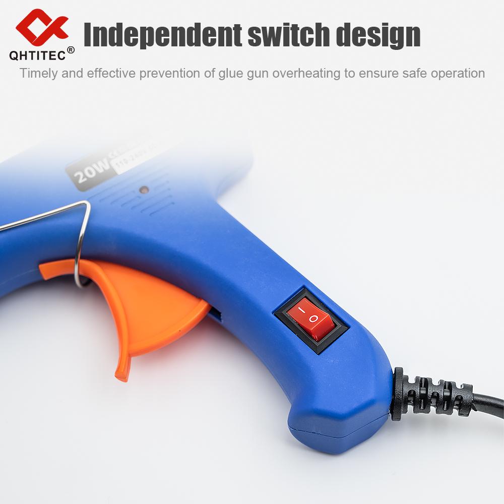 20W Hot Melt Glue Gun with Switch for 7mm Glue Stick Mini Indusrial Adhesive Hot Gun Electric Heat Temperature Gun Repair Tool
