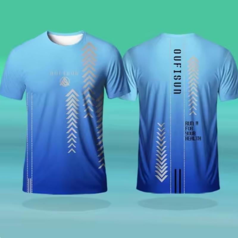 

Мужская футболка для спорта на открытом воздухе, бега, модного тренда, топа, градиентного рисунка, 3D-принтованная футболка, летняя, быстросохнущая, с короткими рукавами, мужская свободная футболка S