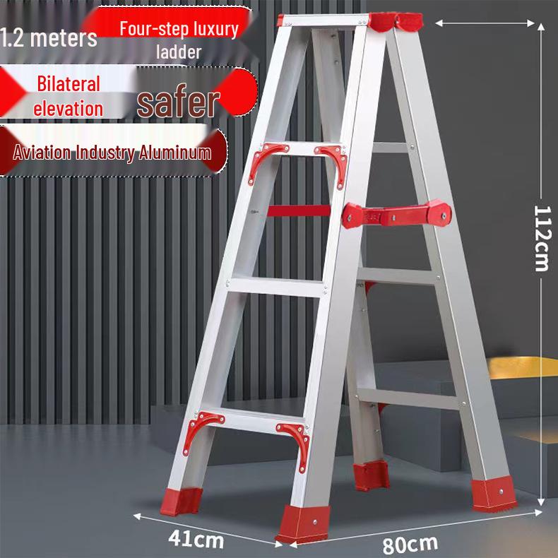 Aluminum Alloy Thickened Folding Ladder for Household and High-Altitude Use