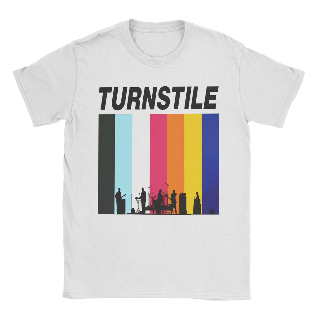 Turnstile DOUBLE RAINBOW T Shirt for Men Cotton Leisure T-Shirts Crewneck Tees Short Sleeve Clothes Gift Idea
