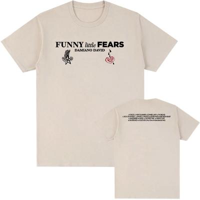 FUNNY Little FEARS Album 2025 T-shirt  Album 2025 T-shirt Singer DAMIANO DAVID Printing Tshirts Cotton Soft Round Neck T Shirt Men Streetwear Unisex