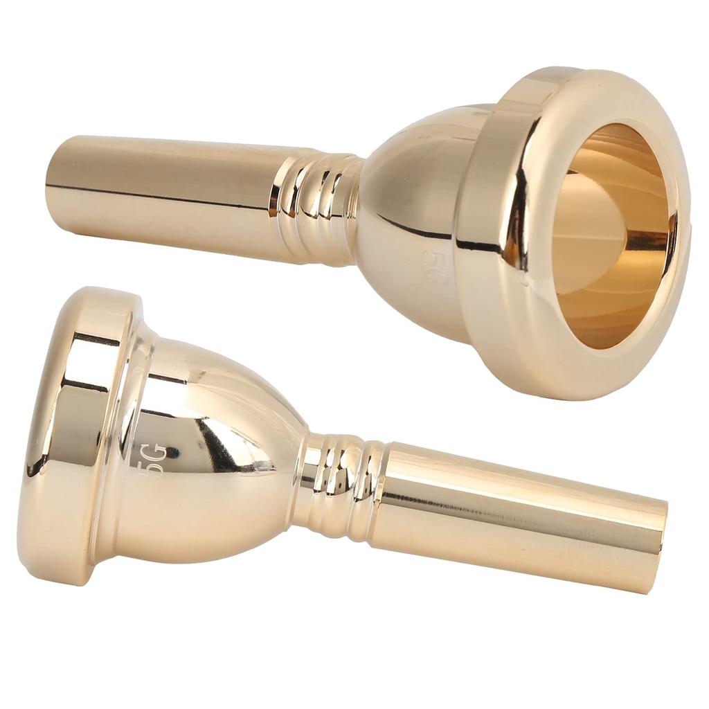 Alomejor1 Trombone Tenor Trombone Mouthpiece for Practice and Performance Mouthpiece, Wear-Resistant Beginners, (Gold)