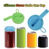 Colorful Silicone Sodas Can Lid and Straw Easy Use Spill-proof Sealed Can Cover for Canned Beverages Beer and Juice