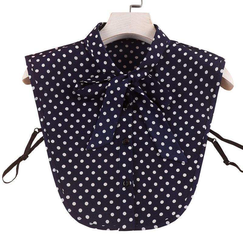 Fake Collar Shirt Versatile Ladies Polka Dot Bow Shirt Collar Sweater Decorative Collar Women