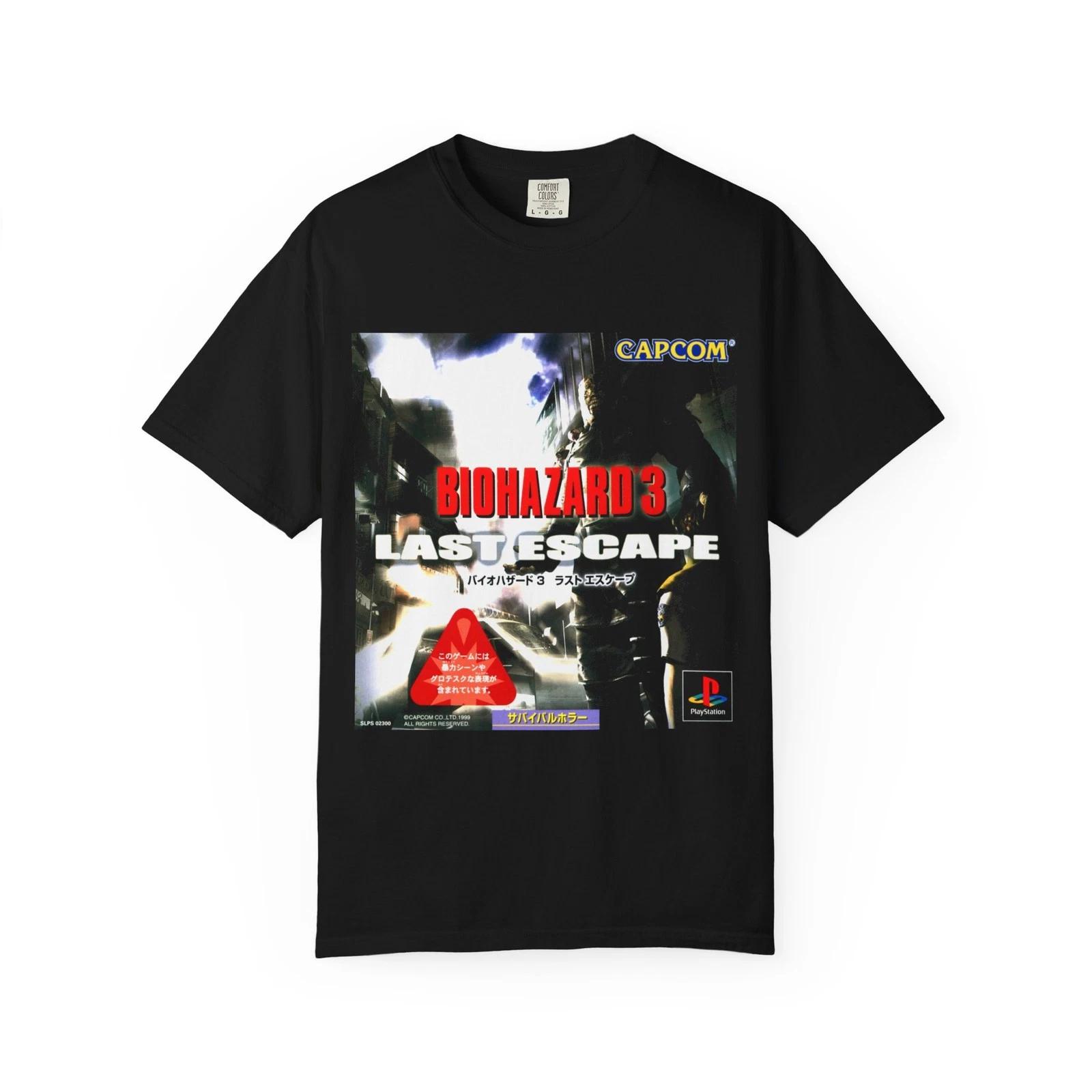 Resident Evil 3 Biohazard 3 Японская футболка унисекс для PS1, Подарок геймеру, Ретро видеоигра S