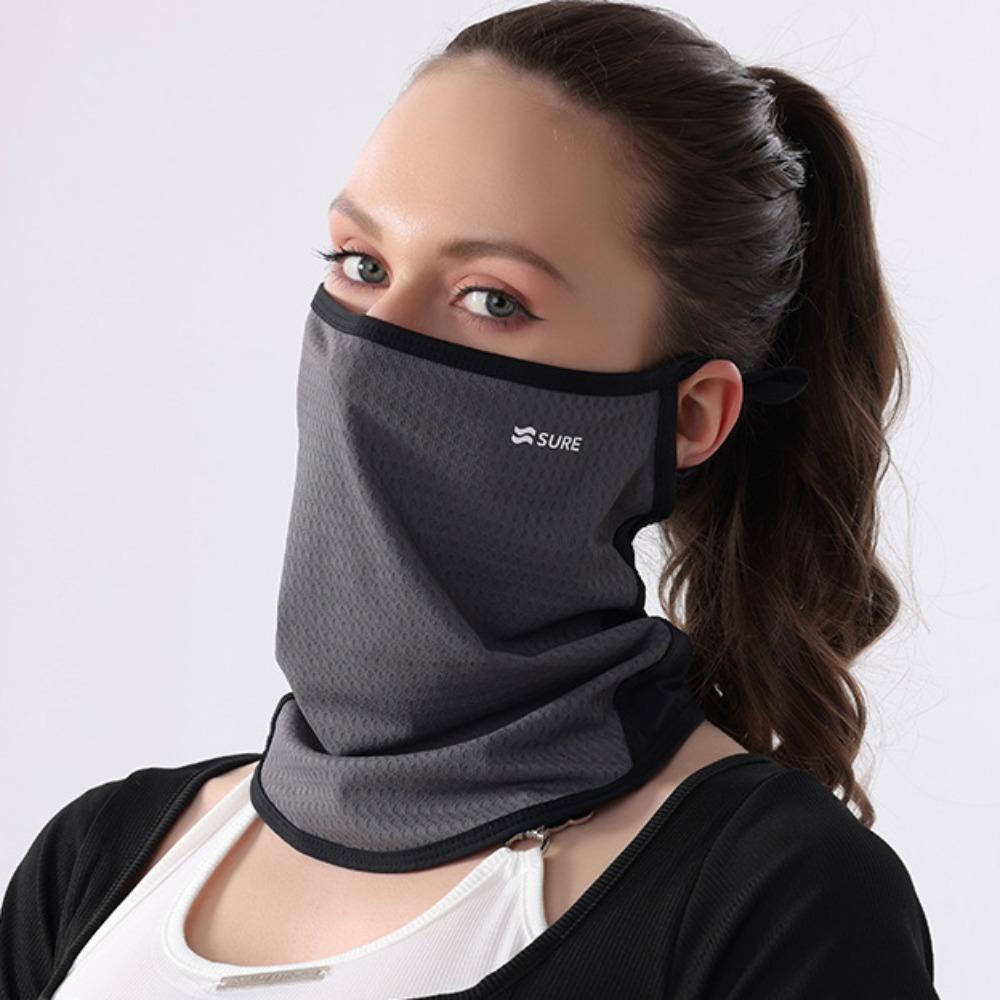 Sunshade Sunscreen Face Cover Solid Color UV Protection Veil Men's Sunscreen Face Mask  Hiking