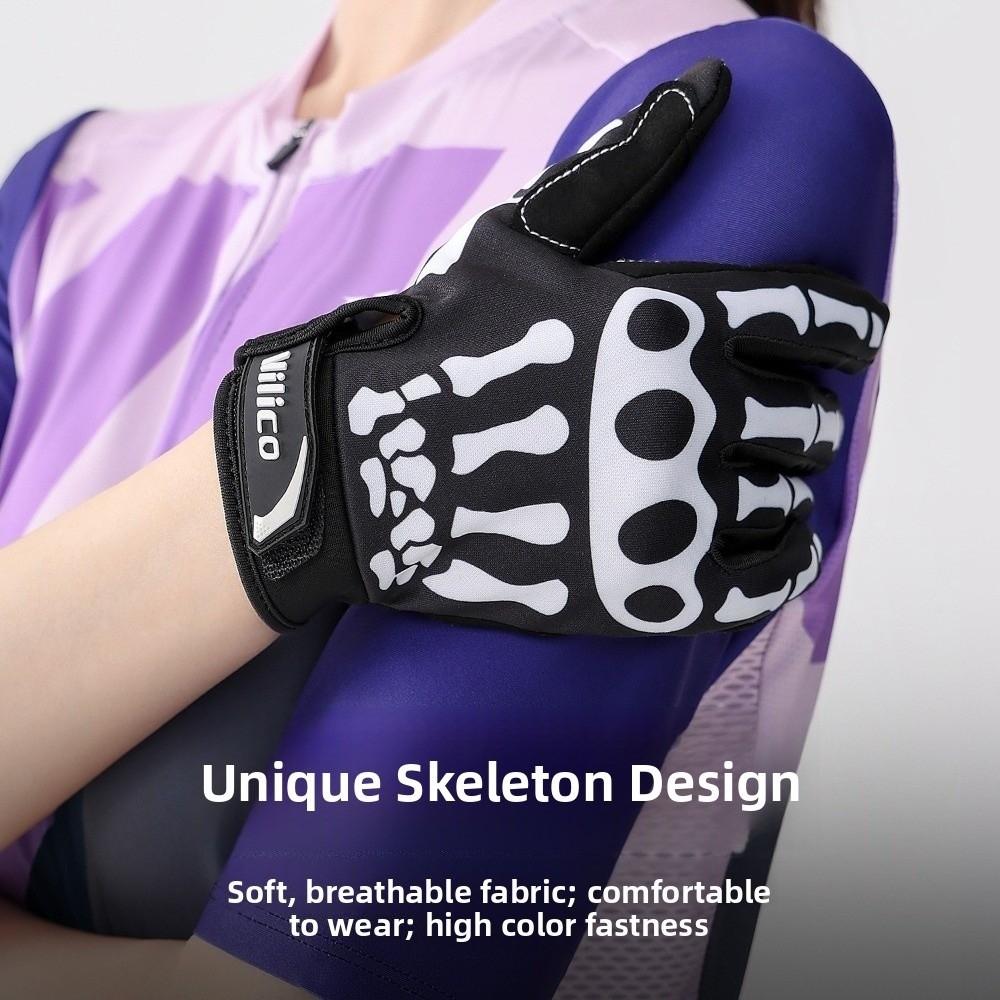 1 Pair Breathable Cycling Gloves Skeleton Design Touchscreen Gloves  Motorcycle Riding