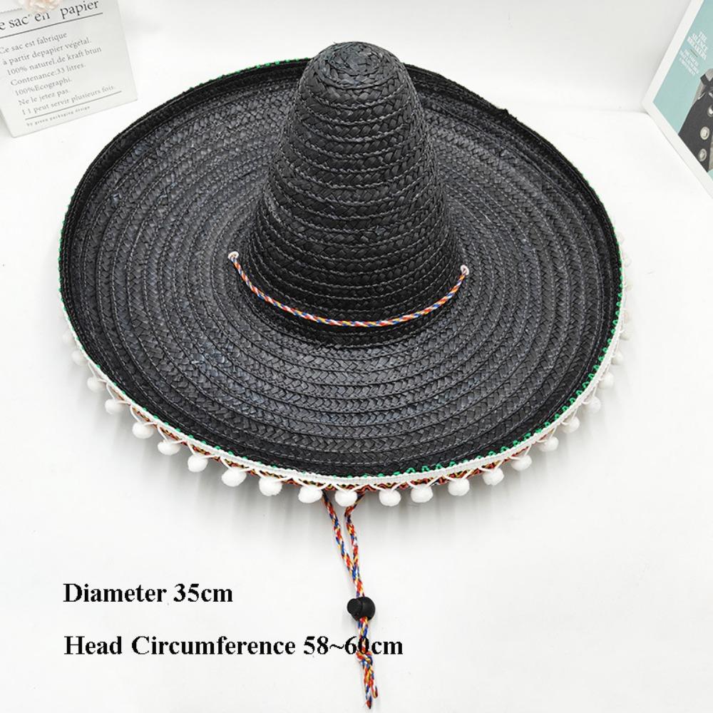 Unisex Mexican Beach Hat Sunscreen 58~60cm Sunscreen Hat Children's Performance Flavors Halloween Hat Men Women Outdoor