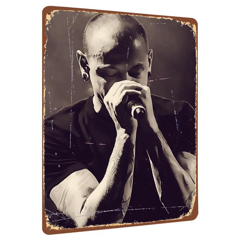 

Rock Singer Live Performance Custom Metal Wall Art Music Theme Decorative Iron Painting Home Decoration 20x30cm（7.8x11.8inch）