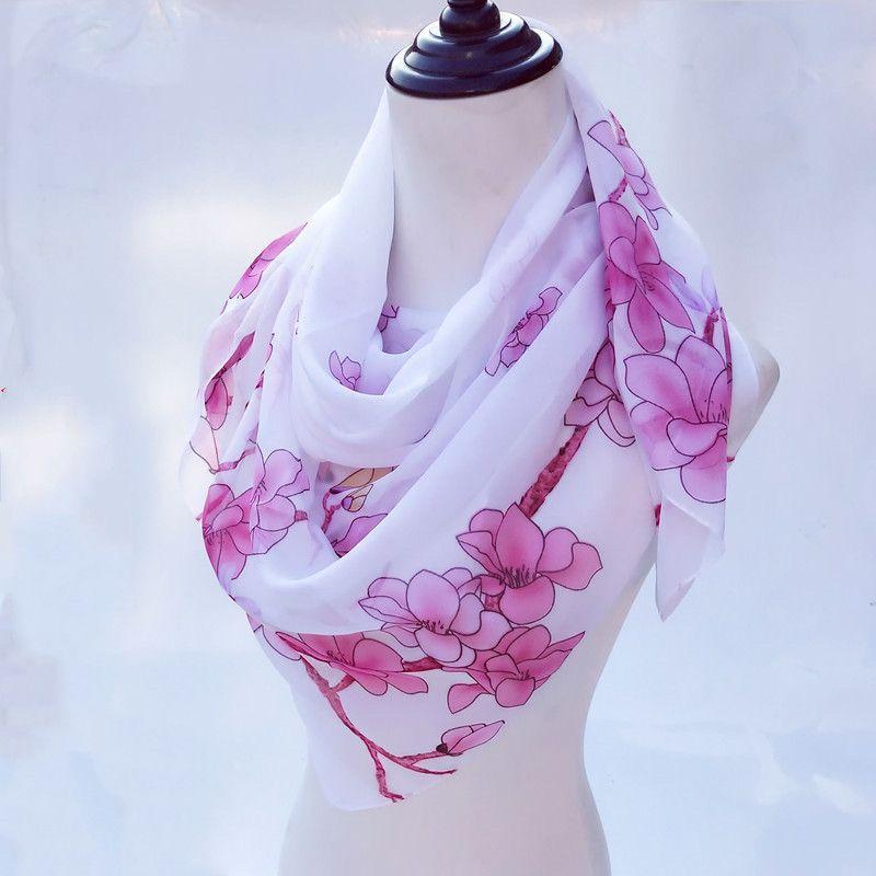 New Fashion Scarf 90 * 90 Square Scarf Chiffon Thin Scarf Sunshade and Sunscreen Headcloth Silk Scarf for Women