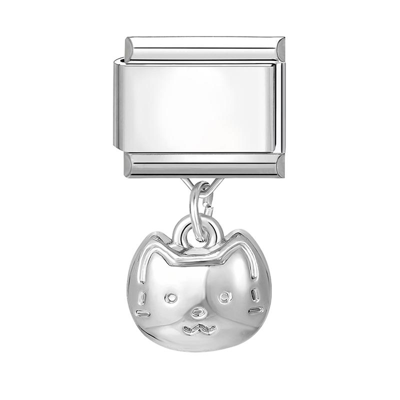 Glitter Bow Cat Butterfly Crab Star Flower Pendant Italian Charm Links Fit 9mm Stainless Steel Bracelet Women DIY Making Jewelry