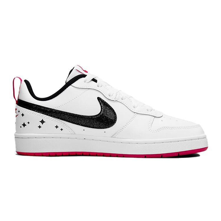 Nike Court Borough Low 2 SE GS White Very Berry Kids Sneakers Black DM0110-100