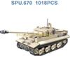 100061 1018pcs Military Army Tank Ww2 Tank 6 Dolls World War 2 Weapon Boy Building Blocks Toy