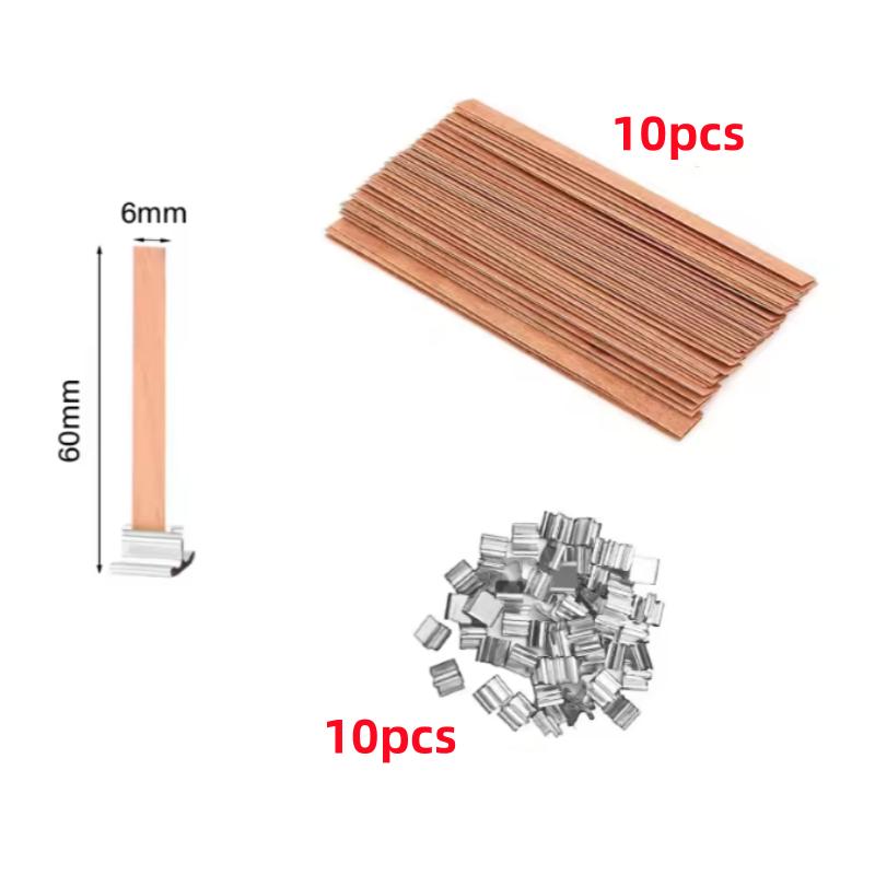 

10/30 шт. Деревянный набор фитилей для свечей с основанием-клипсой, бездымные фитили для свечей для DIY, парафиновые свечи в банках, принадлежности для изготовления свечей