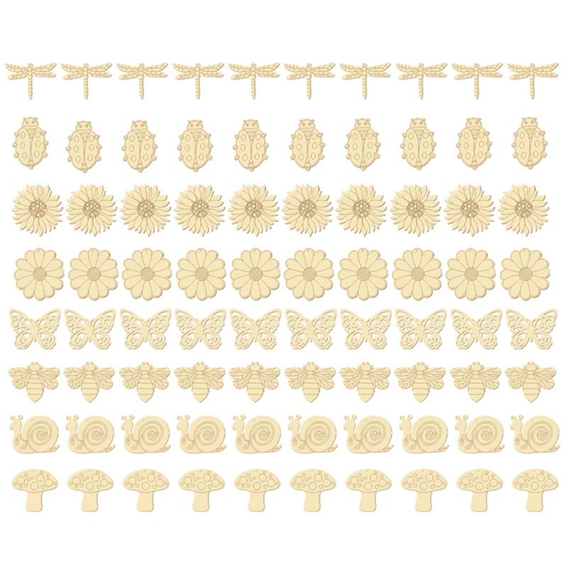 Good-80 Pieces Unfinished Wooden Cutouts Butterfly Wood Slices Flower Unfinished Wood Cutouts Wood Blank Wooden Paint Crafts