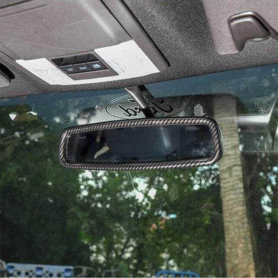 Car Inner Rearview Mirror Cover Trim For Ford F150 2015- Accessories Carbon