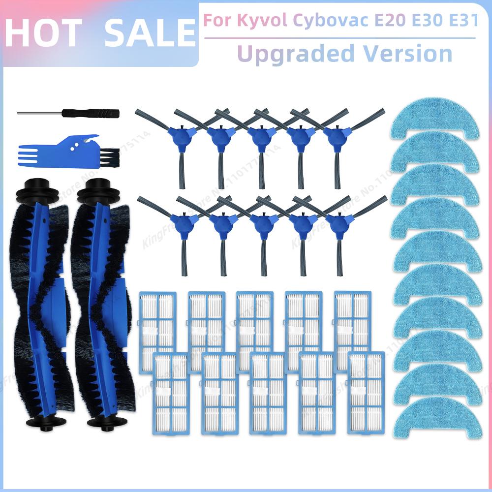 Fit For Kyvol Cybovac E20 E30 E31 Robot Vacuum Cleaner Replacement Spare Parts Main Side Brush Cover Hepa Filter Mop Cloth