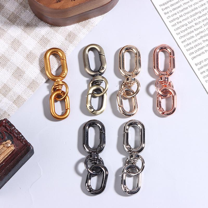 2 Peças Fecho Giratório Clipe Cabeça Dupla Metal Fechos Garra de Lagosta Para Fabricação de Chaveiros Acessórios para Artesanato DIY