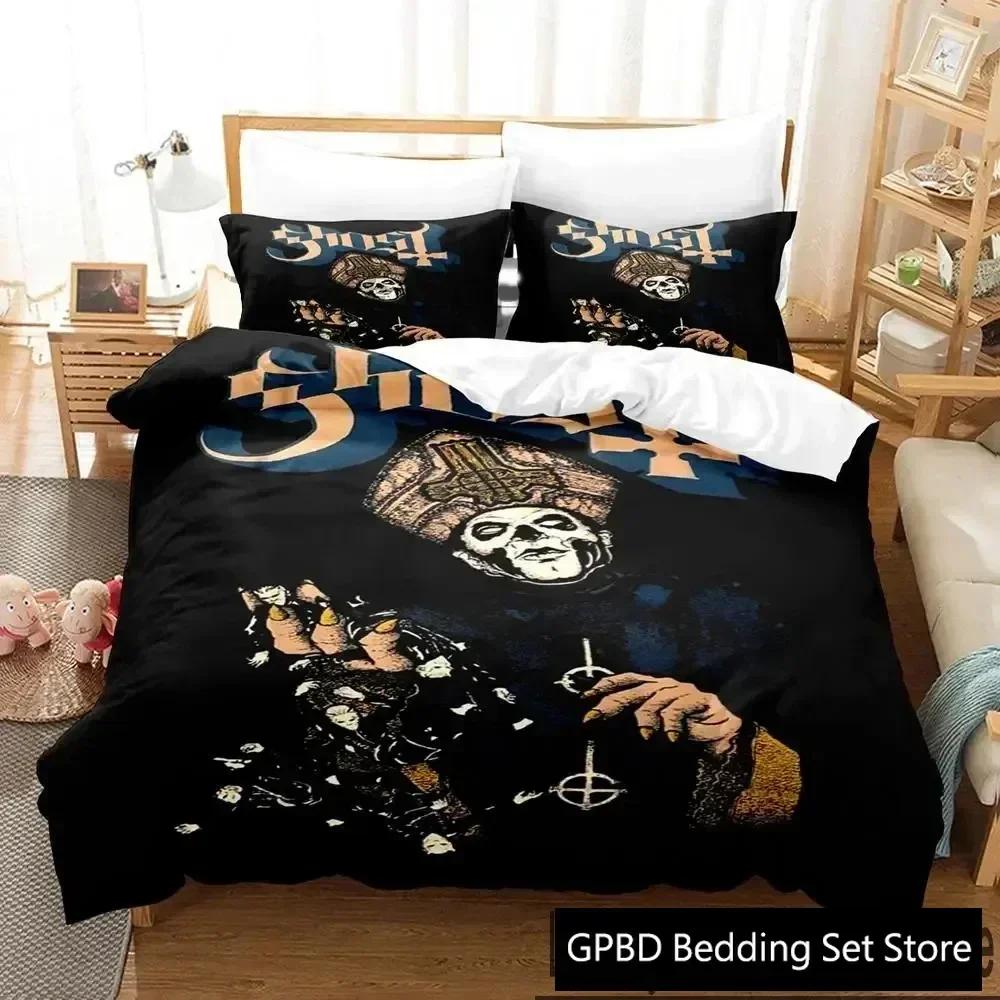

3D Print Ghost Rock Bplus Swedish Beding Set Bedrom Soft Modern Bedspreads Comefortable Soft Duvet Cover Comfortable Quilt Cover And Pilowcase 135*200cm Eu-Single