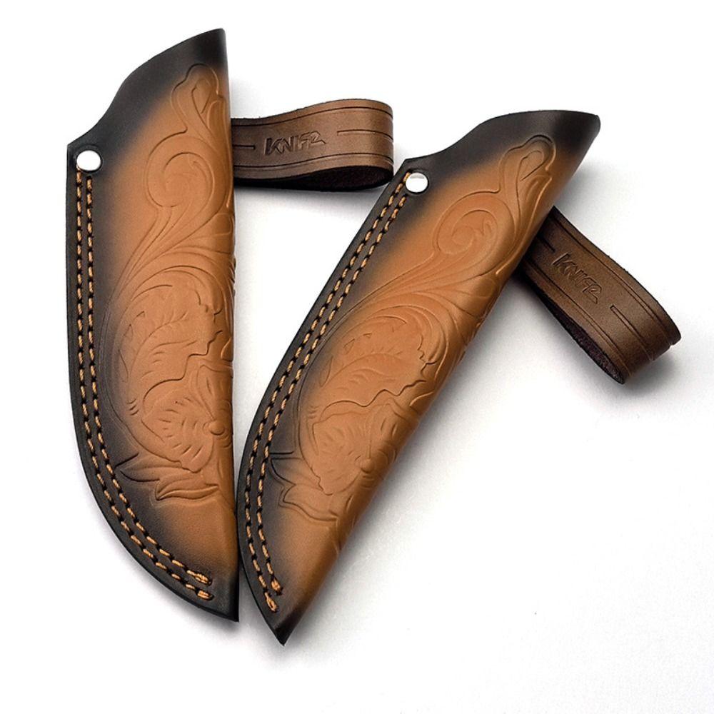Multi-function Leather Sheath Brown Straight Knife Cover Waist Belt Buckle  Outdoor Tool
