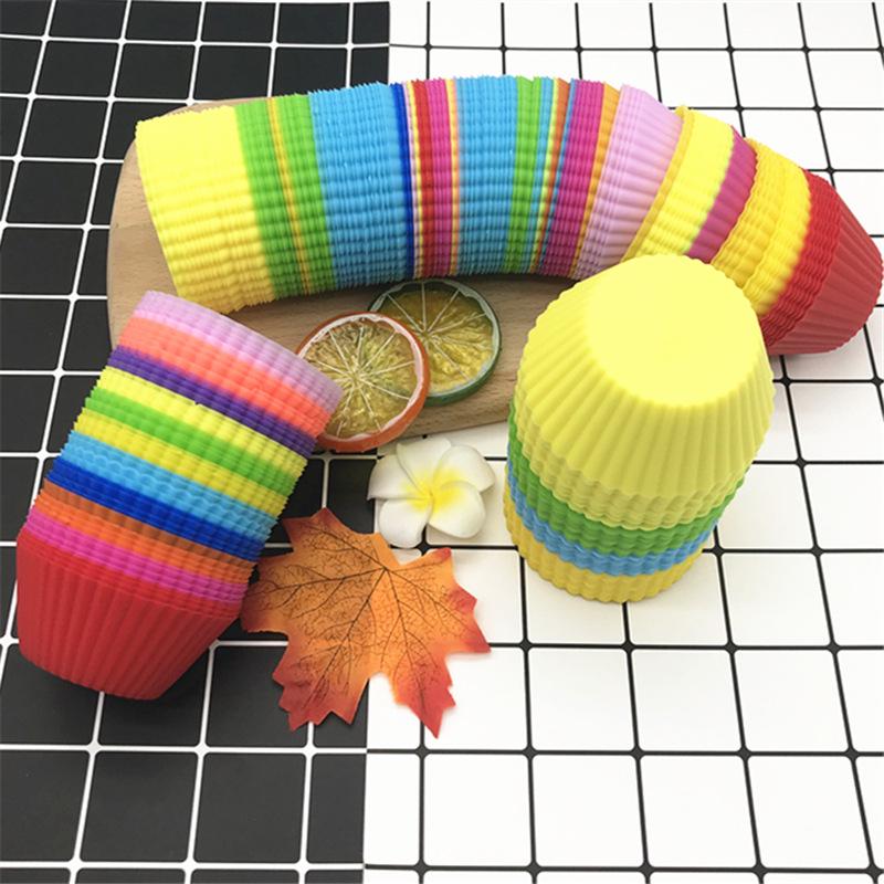 Silicone Muffin Cups: Round, Heart, Flower-Shaped High-Temp Baking Molds