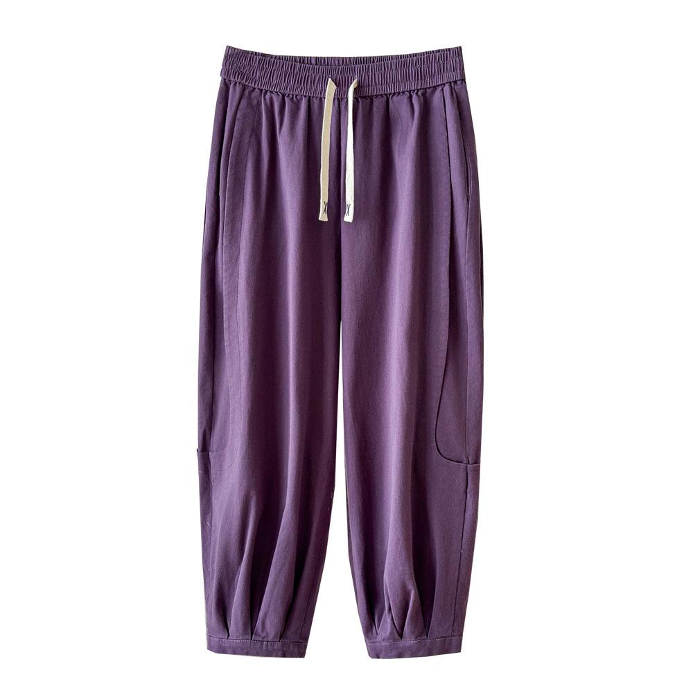Autumn Plus Size Women's Elastic Waist Drawstring Loose High Stretch Cuffed Straight Leg Casual Pants