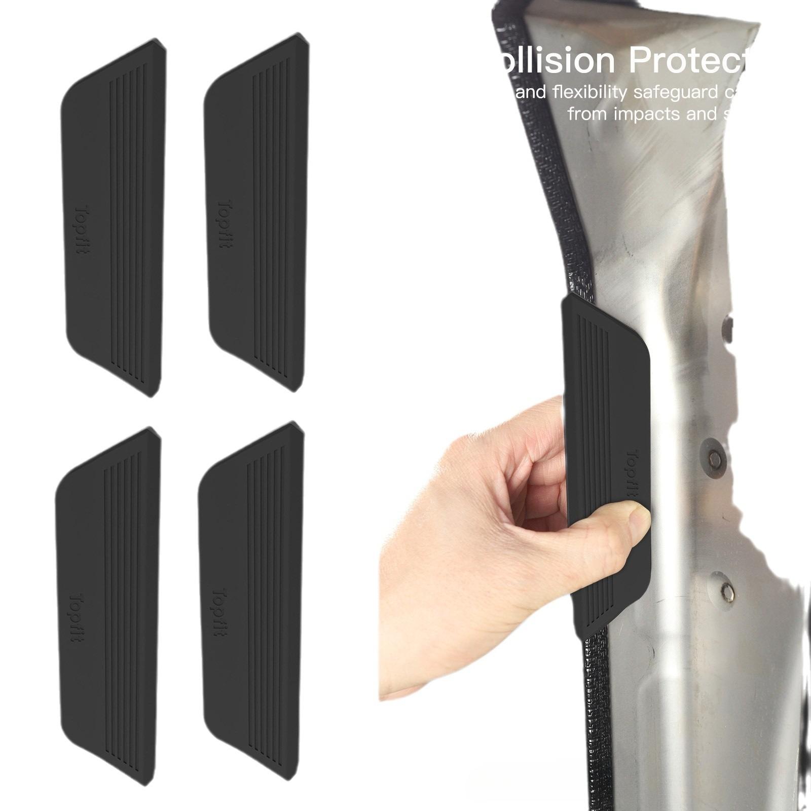 4pcs Fingerprint-Resistant Door Handle For 2025 2024 Tesla Cybertruck Silicone Car Door Handle Cover Modification Accessories 4pcs black