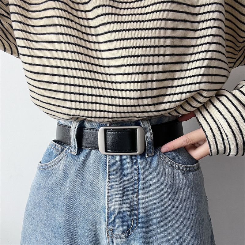 Star Black Trendy Womens Belt Elegant Pu Design Perfect For Outfits Summer