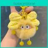 Adorable Colorful Bowknot Rabbit Fur Pom Pom Keychain Cute Cartoon Accessory For Women