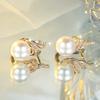 2025 Neue französische Perlen- und Gold-Steckohrringe: Subtiler Luxus und einzigartiger Stil für Frauen… Mehr
