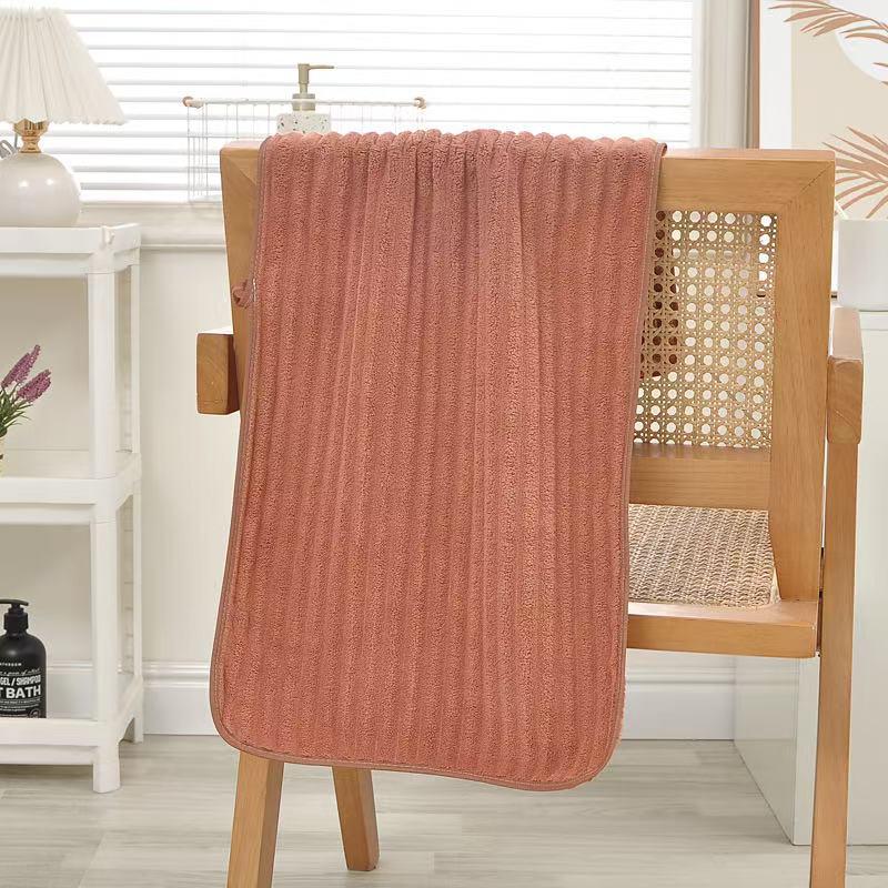Candy Stripe Absorbent Fleece Towels for Adults - Face, Hand, and Bath Use 35x75 Face Towel