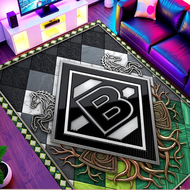 Borussia Mönchengladbach Druckteppich, Waschbarer Bodenläufer, Für Eingangsbereich Studentenwohnheim Waschküche Büro Arbeitszimmer, Heimdekoration Geburtstag Weihnachtsgeschenk