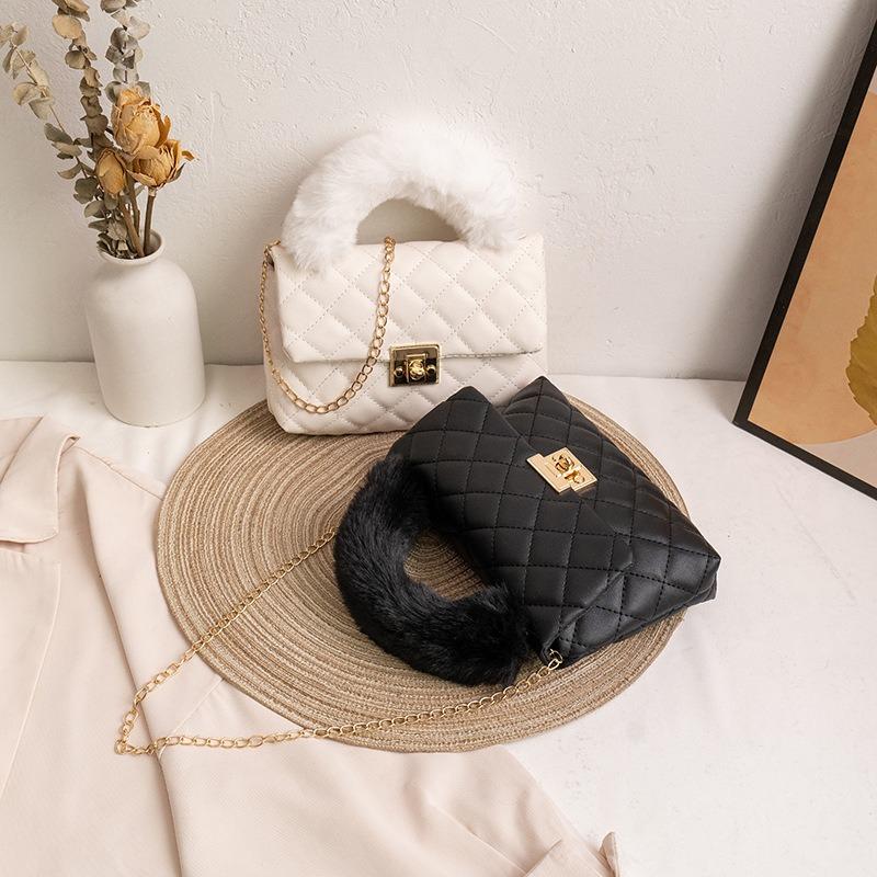 Small Bag Women's Rhombus Small Square Bag New Women's Niche Hand Carry Shoulder Messenger Bag